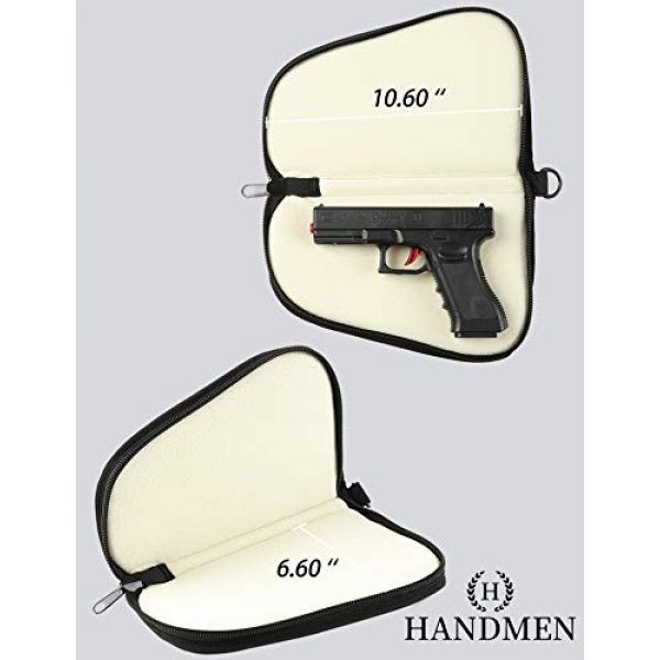 HANDMEN Pistol Case 4 HANDMEN Pistol Case,Soft Velvet Lining with Thick Padding Pistol Pouch for Handguns and Hunting Shooting Range