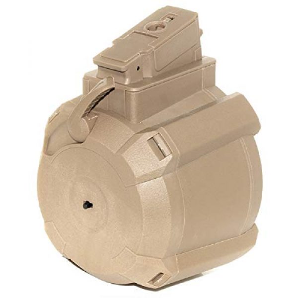 Airsoft Shopping Mall Airsoft Gun Magazine 1 Airsoft Shooting Gear Battleaxe 1400rd Sound Control Electric Drum Magazine for JG(Jing Gong), Classic Army, ICS, APS, D-Boys, CYMA, Tokyo Marui AK Series AEG Dark Earth Tan