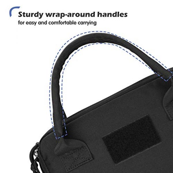 ProCase Pistol Case 3 ProCase Single Pistol Case, Tactical Handgun Range Bag Firearm Transportation Case with Comfortable Carrying Handles and Heavy Duty Lockable Zippers -Black