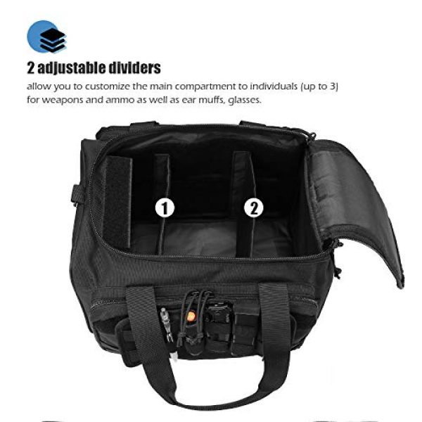 ProCase Pistol Case 6 ProCase Tactical Gun Range Bag for Handguns, Pistols and Ammo, Large Shooting Range Duffle Bags for Magazine Shooting Gear Accessories for Hunting Shooting Range Sport Competetion -Black