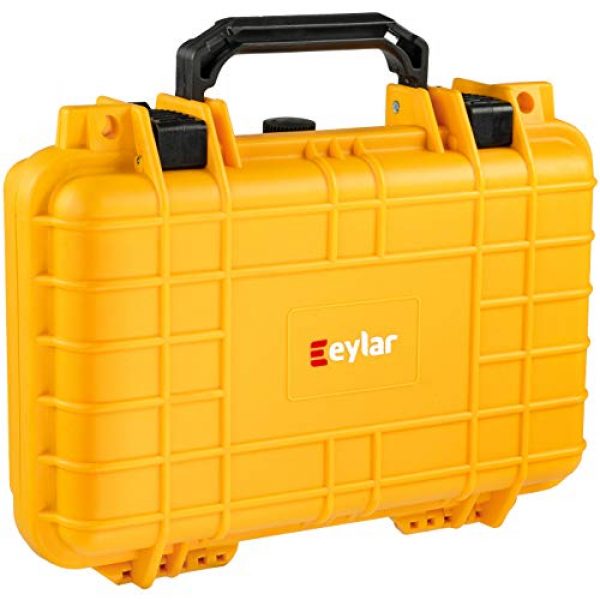 Eylar Pistol Case 1 Eylar Tactical Hard Gun Case Water & Shock Proof with Foam TSA Approved 11.6 Inch 8.3 Inch 3.8 Inch (Yellow)