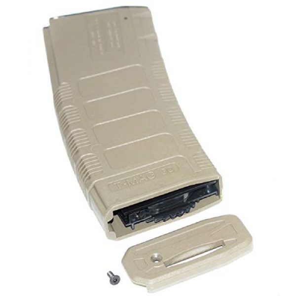 Airsoft Shopping Mall Airsoft Gun Magazine 4 Airsoft Shooting Gear King Arms 3pc 370rd TWS T-MAG Hi-Cap Magazine for Black Rain Ordnance M4 Tokyo Marui, CYMA, E&C, ARES, A&K, Echo1, JG, VFC, ICS, Classic Army, G&P, G&G M4 M16 AEG Dark Earth Tan