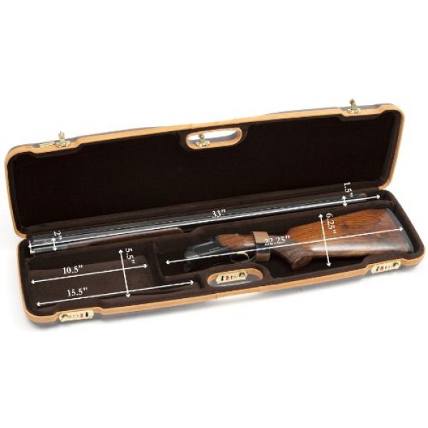Negrini Cases Rifle Case 2 Negrini O/U Leather Trim Shotgun Case in ABS with Barrel Upto 32 3/4-Inch