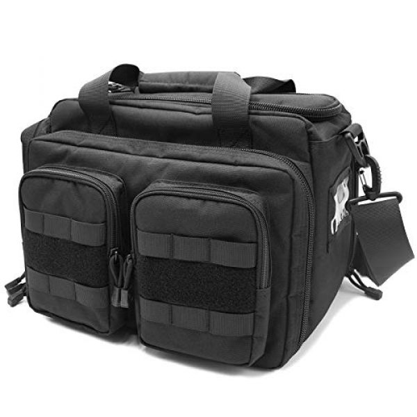 Kosse Pistol Case 1 Kosse Tactical Gun Range Bag, Deluxe Pistol Shooting Range Duffle Bag Large Handguns Magazine Ammo Gear Accessories Pouch for Hunting Shooting Range Sport