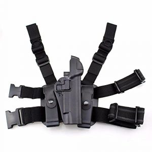 PG Airsoft Gun Holster 1 PG Tactical 1911 Leg Holster Right Thigh Paddle Belt Level 3 Lock Duty Pistol Gun Holster w/Magazine Torch Pouch for Colt 1911