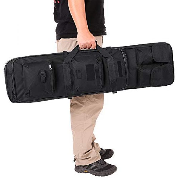 KingQin Rifle Case 7 KingQin 39" Double Rifle Bag Outdoor Airsoft Sport Tactical Gun Soft Case Padded Rifle Carbines Shotgun Protection Storage Carry Backpack