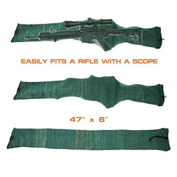 Arcturus Rifle Case 3 Silicone Treated Gun Socks for Rifles, Extra Wide - Fit Scopes, Pistol Grips & Tactical Accessories, 47" x 6"