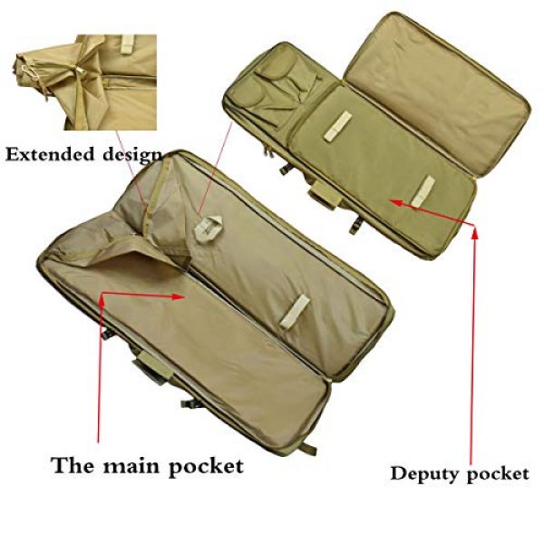 JFFCE Rifle Case 5 JFFCE Extendable Design Rifle Case/Backpack Classic Tactical Double Rifle Pistol Gun Case Bag Long Gun Case Bag for Hunting Shooting Range Sports Storage and Transport