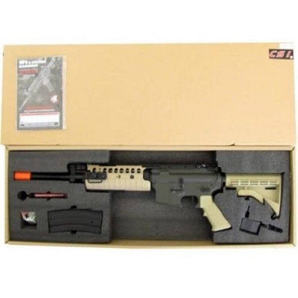 Jing Gong (JG) Airsoft Rifle 5 jing gong w4 metal gb aeg airsoft gun, extra mag, google's, 4350 bb's combo -tan(Airsoft Gun)
