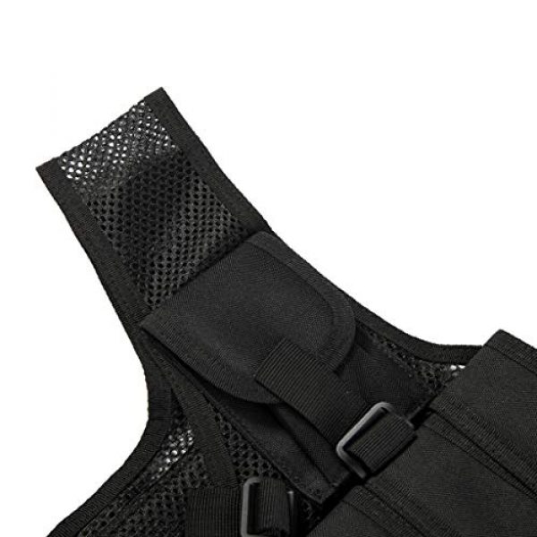 Jipemtra Airsoft Tactical Vest 7 Jipemtra Tactical MOLLE Airsoft Vest Adjustable Paintball Combat Training Vest Detachable for Hunting Mountaineering Outdoors (Black)