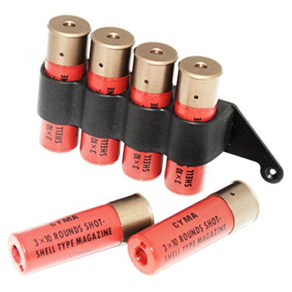 Generica Airsoft Gun Magazine 1 Generica Airsoft Spare Parts CYMA 6pcs (30rd Each) Plastic Shotgun Shell Magazine with 4-Shell Holder Metal Carrier