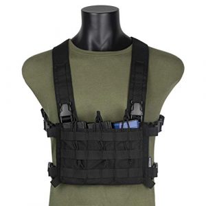 OneTigris Airsoft Tactical Vest 1 OneTigris Tactical Panel Placard Adapter & Tactical Placard 03 (Black)