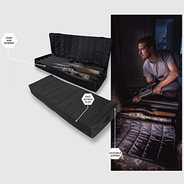 Allen Company Rifle Case 4 Allen Company Gun and Rifle Storage Case Locker, Under The Bed/On Shelf Storage - 18 x 50 inches, Long Gun/Rifle - Black, Model Number: 78101