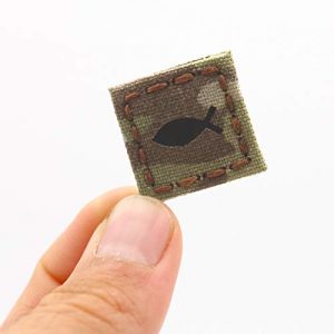Tactical Freaky Airsoft Morale Patch 1 IR Multicam 1x1 Ichthys Cat Eye Patch Jesus Fish Crusader Christian Morale Tactical