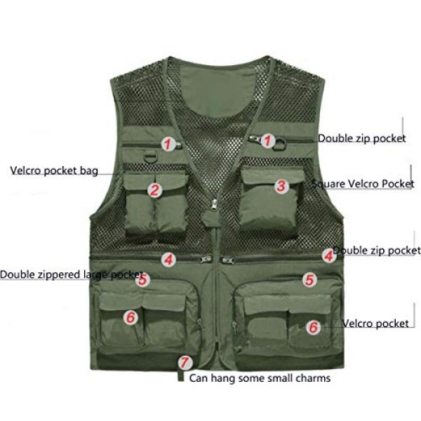 DAFREW Airsoft Tactical Vest 5 DAFREW Thin Vest Men's Outdoor Vests Casual Fishing Breathable Vests Summer Quick-Drying Vest (Color : Khaki, Size : L)
