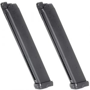 Generica Airsoft Gun Magazine 1 Generica Airsoft Spare Parts APS 2pcs 48rd Mag Big Stick Extended CO2 Magazine for ACP601 ACP606 A-Cap Z1-Cap Black Hornet Dragonfly Scorpion Shark Spyder X1-Cap/Tokyo Marui/WE/Armorer Works Black