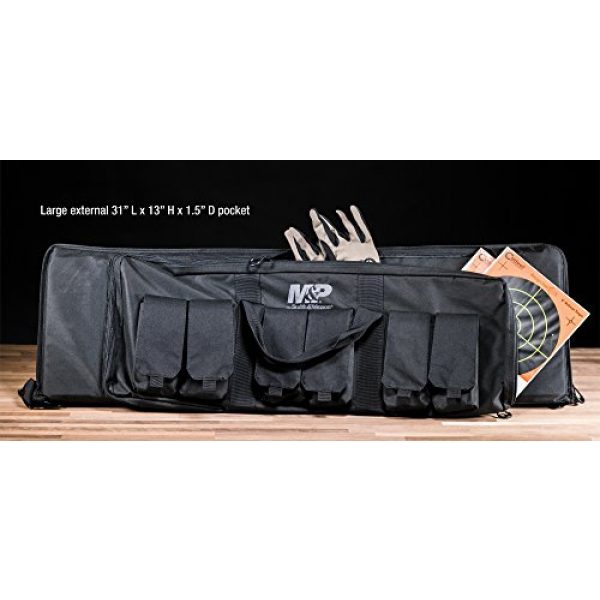 Smith & Wesson Rifle Case 4 Smith & Wesson M&P Pro Tac Padded Rifle Case with Ballistic Fabric Construction and External Pockets for Shooting, Range, Storage and Transport