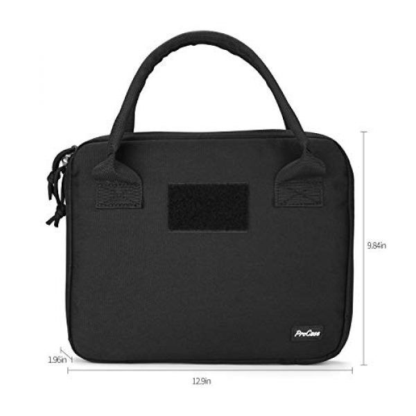 ProCase Pistol Case 6 ProCase Single Pistol Case, Tactical Handgun Range Bag Firearm Transportation Case with Comfortable Carrying Handles and Heavy Duty Lockable Zippers -Black