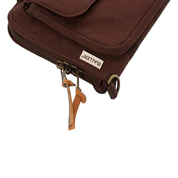 Allen Company Pistol Case 3 Allen Company Muddy Creek Heritage Oversized Double Handgun Attache, Rifle and Shotgun Gun Case, Universal, 48 and 52 inches, Lockable, Quilted Cotton Canvas with Leather Trim, Made in The USA, Brown