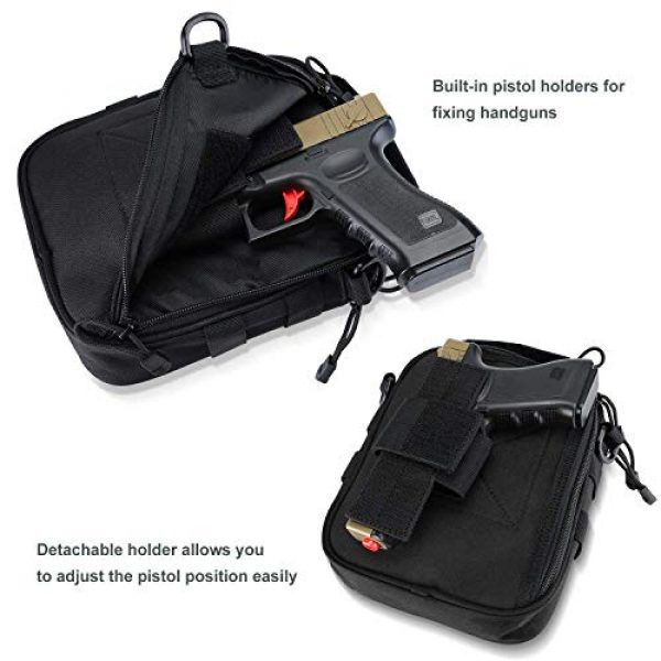 ProCase Pistol Case 3 ProCase Pistol Bag Ammo Accessories Pouch Bundle with Tactical Pistol Mag Pouch Submachine Gun Magazine Bag -Black