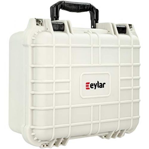 Eylar Pistol Case 1 Eylar Tactical Hard Gun Case Water & Shock Proof with Foam TSA Approved 13.37 Inch 11.62 Inch 6 Inch Storm White