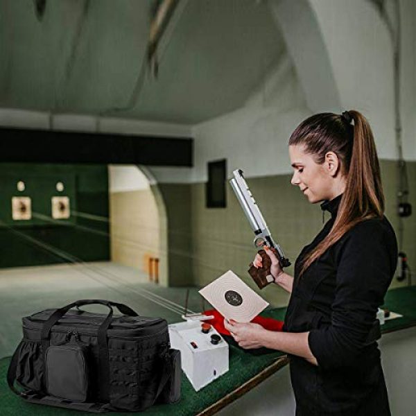YumyKit Pistol Case 6 YumyKit Pistol Range Bag Tactical-Shooting Large Handguns Duffle Bag, Deluxe Padded Shooting Range Ammo Gear Accessories Pouch for Hunting Shooting Range Sport