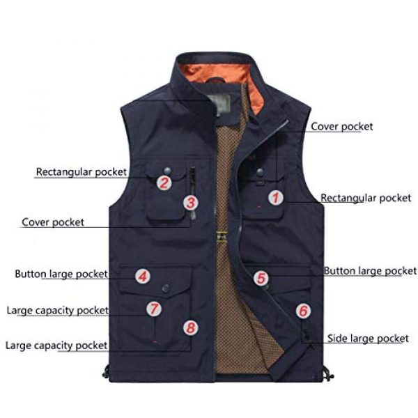 DAFREW Airsoft Tactical Vest 5 DAFREW Men's Casual Vest Multi-Pocket Vest Outdoor Fishing Photography Vest Grid Vest (Color : Royal Blue, Size : M)