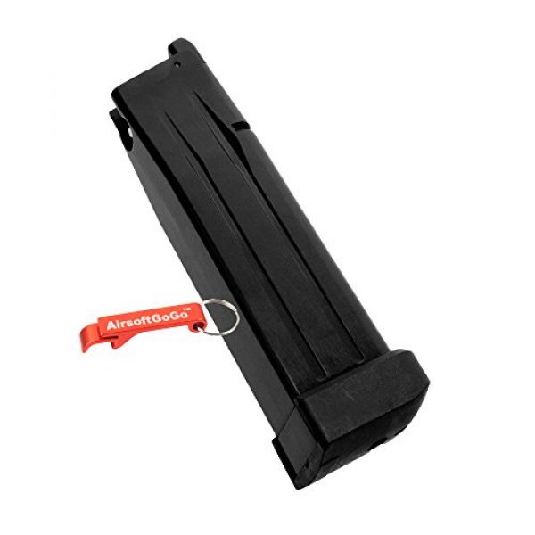 AirsoftGoGo Airsoft Gun Magazine 2 Armorer Works HXMG01 30rds Magazine for WE, Marui Hi-Capa 5.1 Airsoft GBB (Black) - AirsoftGoGo Keychain Included