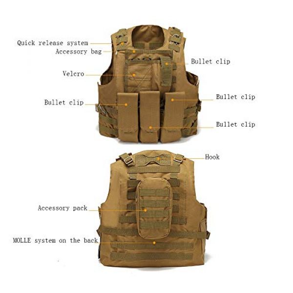 WEQ Airsoft Tactical Vest 3 WEQ Tactical Vest Outdoor Amphibious Vest Ultra-Light Breathable Combat Training Vest Adjustable for Adults(Standard Size) (Color : #G)
