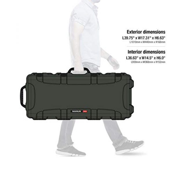 Nanuk Rifle Case 7 Nanuk 985 Waterproof Hard Case with Wheels and Foam Insert for Shotguns - Olive