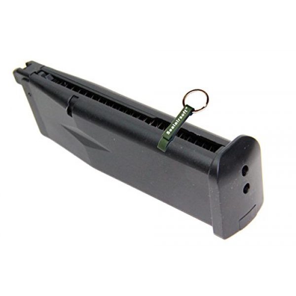 KJW Airsoft Gun Magazine 1 KJ Works 28rds Airsoft Metal 6mm GAS Magazine For KP-11 GBB Black -Mobile Ring Included