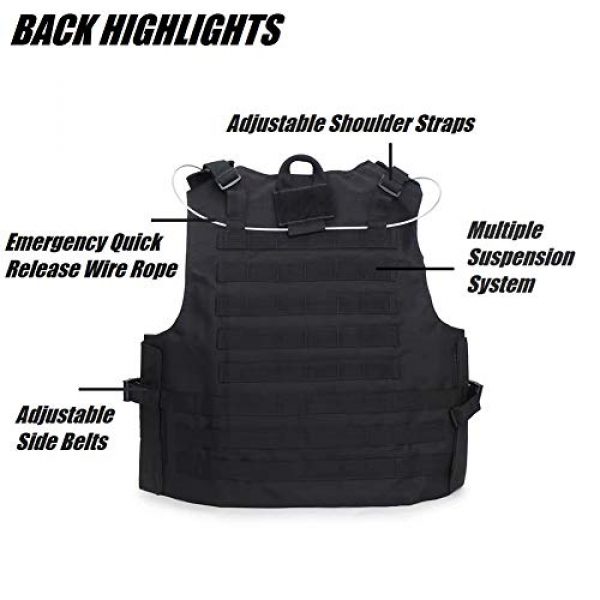 HYCOPROT Airsoft Tactical Vest 3 HYCOPROT Tactical Vest, 1000D Oxford Adjustable Military Airsoft Vest with Multipurpose Pouches for Paintball, Combat, Training, Outdoor, Shooting, Hunting