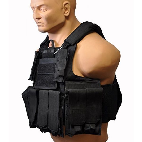 KTW Airsoft Tactical Vest 3 KTW Airsoft Tactical Molle Vest M-XL w/Multiple Pouches (Black)