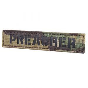 Tactical Freaky Airsoft Morale Patch 1 IR Multicam Preacher 1x5 OCP Morale Tactical Fastener Patch