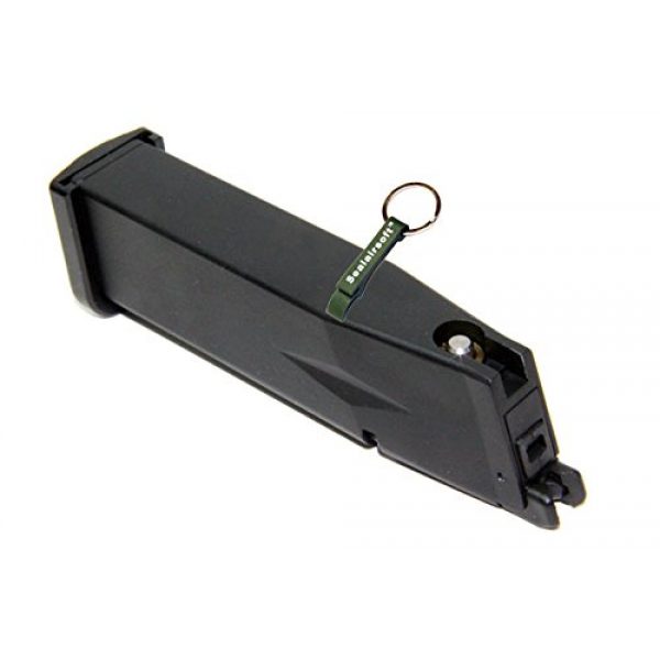 KJW Airsoft Gun Magazine 2 KJ Works 28rds Airsoft Metal 6mm GAS Magazine For KP-11 GBB Black -Mobile Ring Included