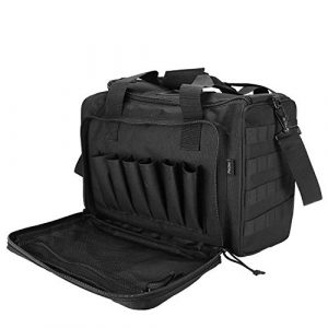 ProCase Pistol Case 1 ProCase Tactical Gun Range Bag for Handguns, Pistols and Ammo, Large Shooting Range Duffle Bags for Magazine Shooting Gear Accessories for Hunting Shooting Range Sport Competetion -Black