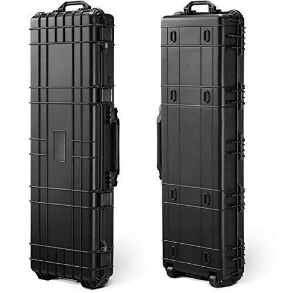 GDT Rifle Case 6 GDT 43-inch Oversized Rifle Gun Case, All Weather Water-Proof Safety Hard Case with Wheels and Cuttable Foam, Watertight, Airtight, Great for Rifle, Gun, Bow, Camera and Electronic Keyboard Storing