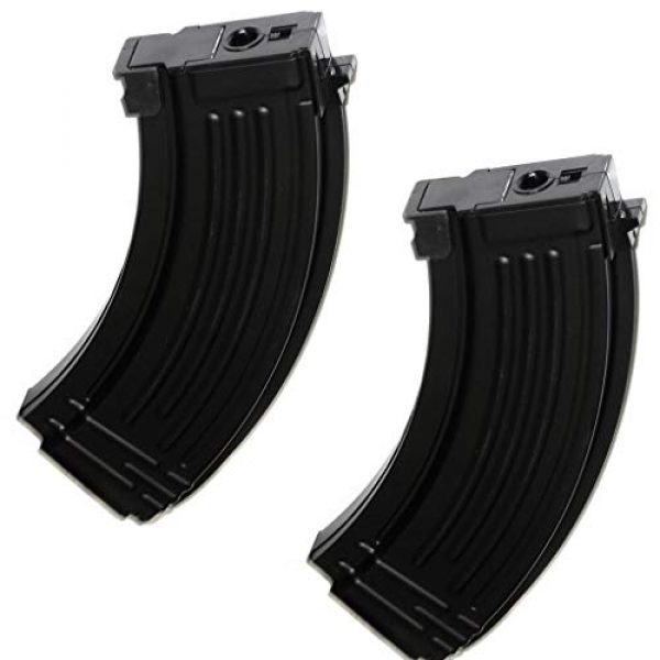 Airsoft Gang Airsoft Gun Magazine 1 Airsoft Parts Battleaxe 2pcs 500rd Hi-Cap Flash Magazine for ICS, Classic Army, G&P, CYMA, APS, JG, Golden Eagle, D-Boys, Tokyo Marui AK Series AEG Black
