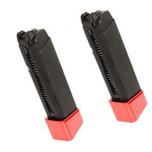 Generica Airsoft Gun Magazine 1 Generica Airsoft Spare Parts 2pcs 22rd Gas Mag Metal Magazine for G17 GBB Pistol Black/Red Base