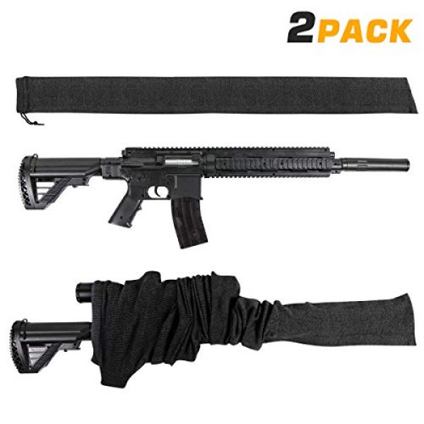 Gogoku Rifle Sock 2 Gogoku Gun Socks 2-Pack Gun Sock Silicone-Treated Extra-Wide Rifle Socks Fit Scopes Knit Sleeve Case Dust Cover Outdoor Shooting Hunting Sack Storage Bag for Rifle Shotgun