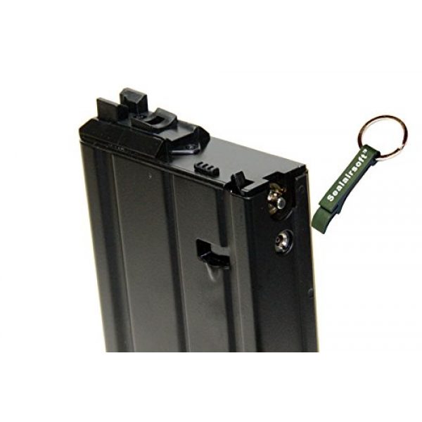 WE Airsoft Gun Magazine 2 WE 31rds Airsoft Gas Magazine Scar-H Series GBB Black -Mobile Ring Included