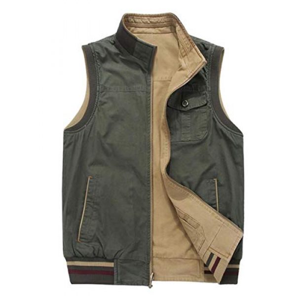 DAFREW Airsoft Tactical Vest 6 DAFREW Vest,Double-Sided wear Sleeveless Jacket Multi-Pocket Fishing Vest Jacket Wearing Vest Casual Jacket (Color : Army Green, Size : XXXL)