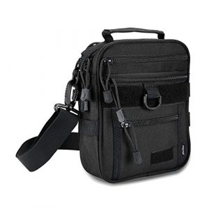 ProCase Pistol Case 1 ProCase Pistol Bag, Military Gear Tactical Handgun Shoulder Strap Bag Gun Ammo Accessories Pouch Shooting Range Duffle Bag for Shooting Range Sport - Black