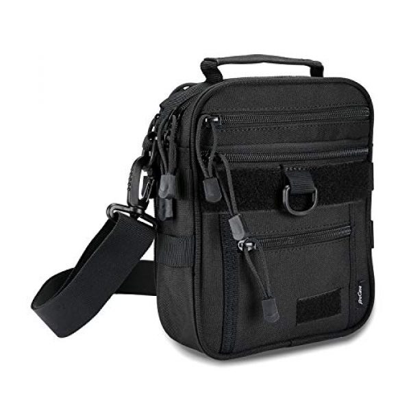 ProCase Pistol Case 1 ProCase Pistol Bag, Military Gear Tactical Handgun Shoulder Strap Bag Gun Ammo Accessories Pouch Shooting Range Duffle Bag for Shooting Range Sport - Black