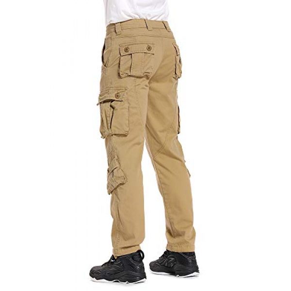 linlon Tactical Pant 5 Mens Cargo Pants, Camo Tactical Pants BDU Combat Work Pants with 8 Pockets