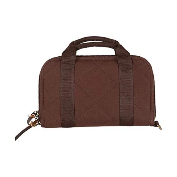 Allen Company Pistol Case 4 Allen Company Muddy Creek Heritage Oversized Double Handgun Attache, Rifle and Shotgun Gun Case, Universal, 48 and 52 inches, Lockable, Quilted Cotton Canvas with Leather Trim, Made in The USA, Brown
