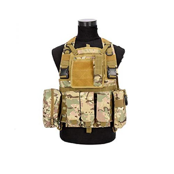 BGJ Airsoft Tactical Vest 1 CP Camo Vest RRV Molle Airsoft Tactical Vest Military Combat Assault Chest Rig Paintball Police Body Armor Hunting Vest