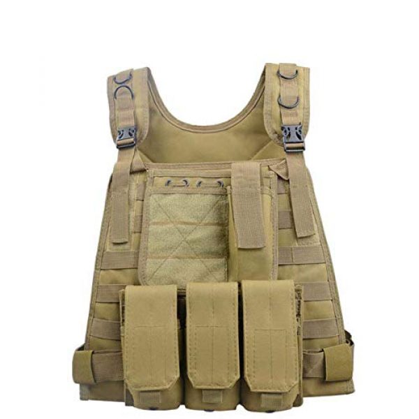 HHFC Airsoft Tactical Vest 1 HHFC Outdoor Nylon Tactical Vest Security Guard Waistcoat Field Combat Training Protective Vest Tactical Molle Airsoft Vest Paintball Combat Soft Vest