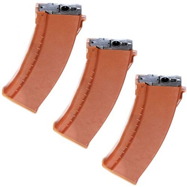 Generic Airsoft Gun Magazine 1 Airsoft Spare Parts Battleaxe 3pcs 500rd Flash Mag Hi-Cap Magazine for JG(Jing Gong), Classic Army, ICS, APS, D-Boys, CYMA, Tokyo Marui AK AEG Orange Brown