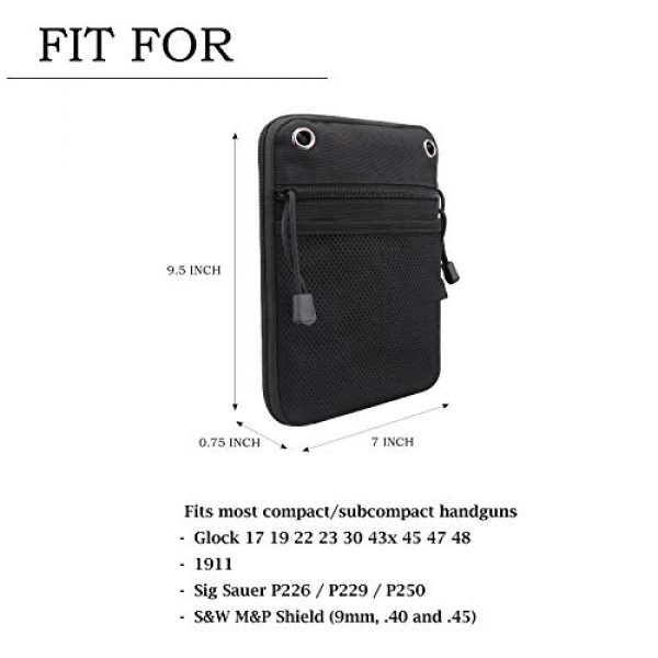 Kosibate Pistol Case 4 Kosibate Concealed Gun Pouch, Multipurpose Carry Pistol Holster Pack Waist Bag for Handgun with Belt Loops -Black